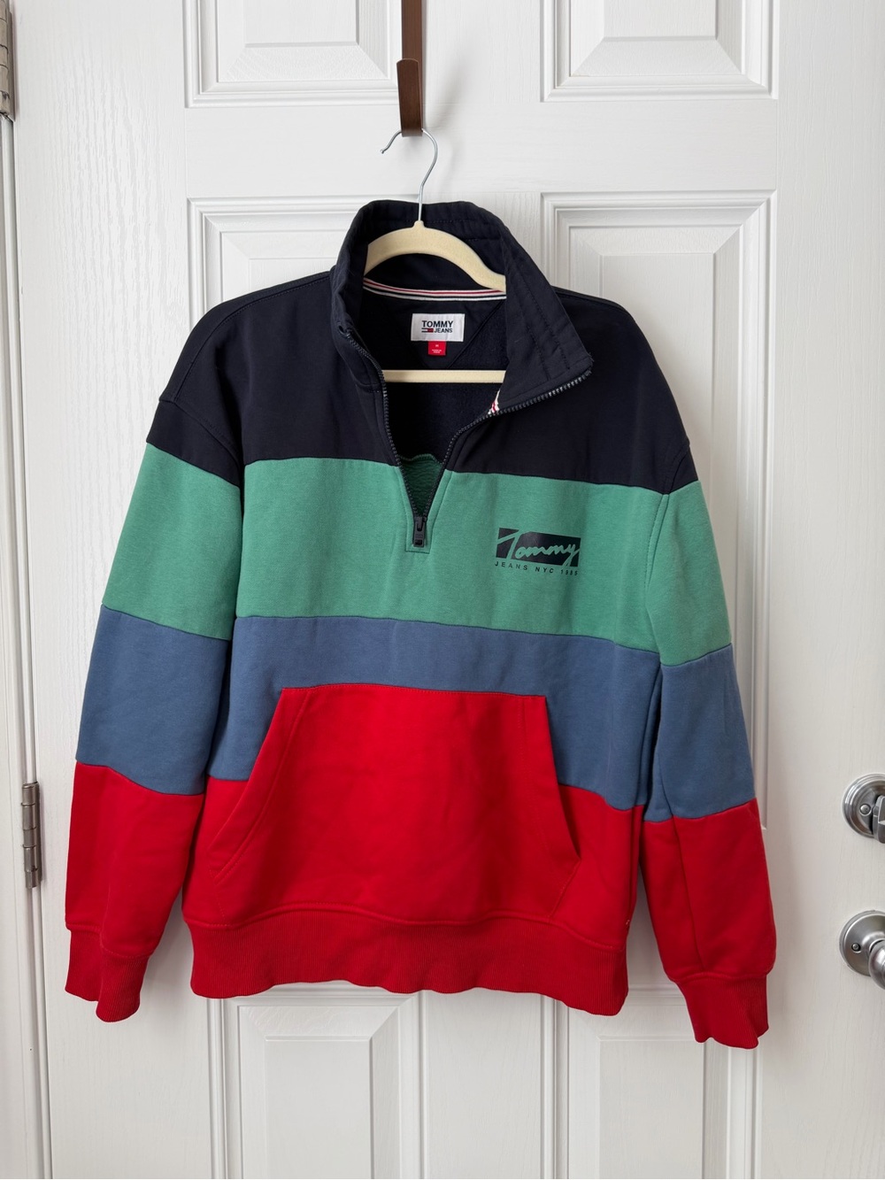 Retro 80s - 90s Tommy Hilfiger Colorblock Quarter Zip Pullover Sweatshirt